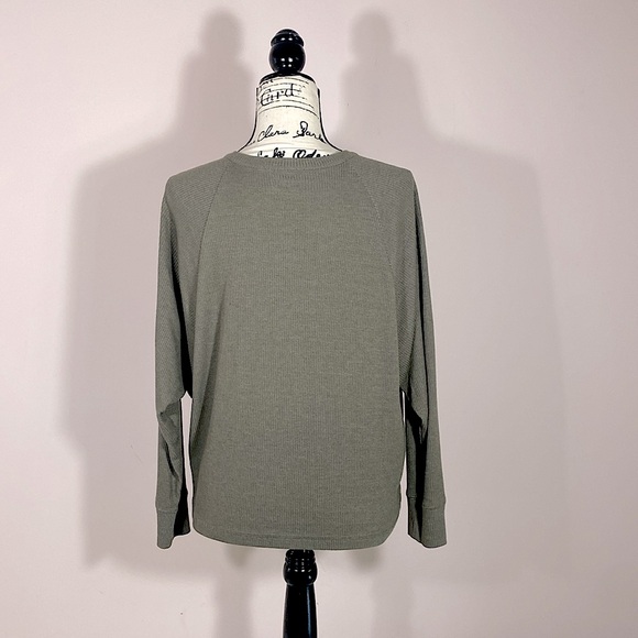 Anthropologie x CHASER Ribbed Hanley Top Olive Green S - Picture 3 of 6